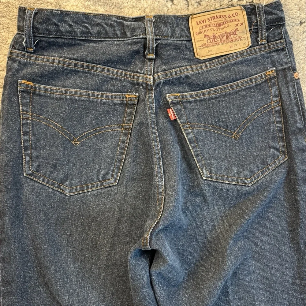 Vintage 90s Levi's 505 Straight Denim Jeans Dark Wash Size 33W 30L Short